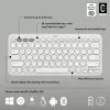 Kompaktowa mini klawiatura Logitech Pebble Keys 2 K380s — RF Wireless + Bluetooth, QWERTY US International, biała