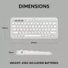 Kompaktowa mini klawiatura Logitech Pebble Keys 2 K380s — RF Wireless + Bluetooth, QWERTY US International, biała