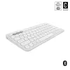 Kompaktowa mini klawiatura Logitech Pebble Keys 2 K380s — RF Wireless + Bluetooth, QWERTY US International, biała