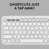 Kompaktowa mini klawiatura Logitech Pebble Keys 2 K380s — RF Wireless + Bluetooth, QWERTY US International, biała