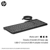 Klawiatura przewodowa HP 405 z podświetleniem, dla wielu urządzeń, pełnowymiarowa (100%), przewodowa, USB, membranowa, QWERTY, czarna