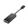 HP USB-C na HDMI 2.0 Czarny Szerokość 111,2 mm Głębokość 44,2 mm Wysokość 17,1 mm