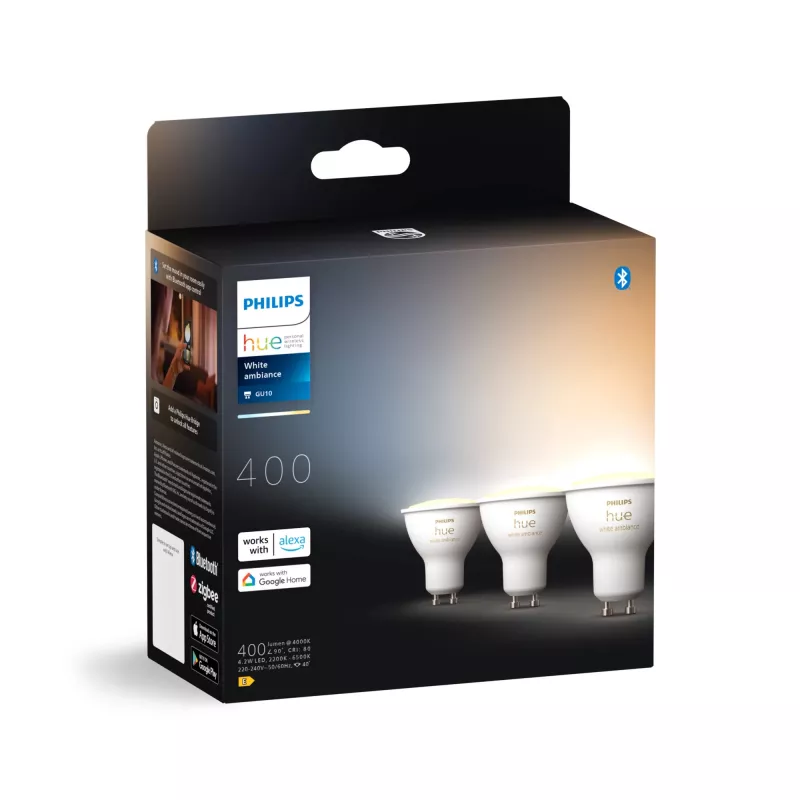 Philips Hue biały ambience GU10 – inteligentny reflektor punktowy – (3 szt.)