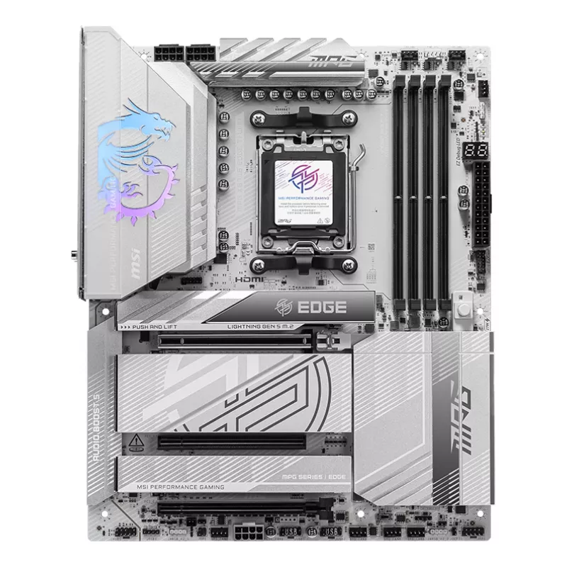 Płyta główna MSI MPG X870E EDGE TI WIFI, chipset AMD X870E, Socket AM5, ATX, DDR5, 4×DIMM, Wi‑Fi 7, 5Gb LAN, 4×M.2