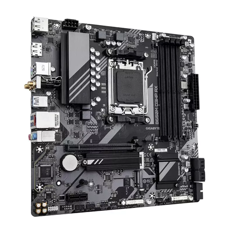 Płyta główna GIGABYTE B650M D3HP AX Micro ATX, AMD AM5, B650, 4x DDR5 DIMM, 256GB, Wi‑Fi, 2.5Gb LAN