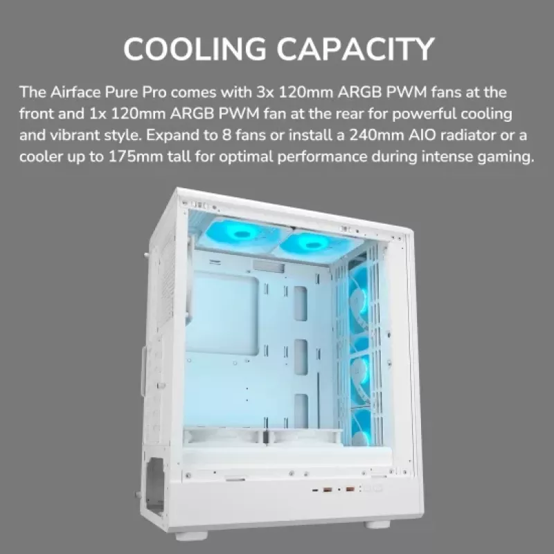 Obudowa COUGAR Midi Tower Airface Pure PRO, ARGB, Czarny
