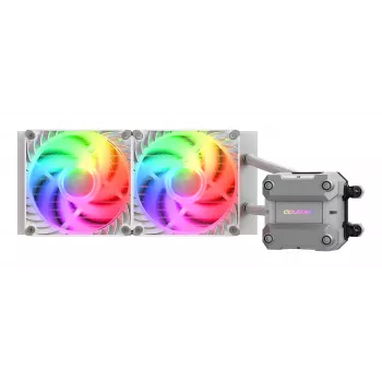Chłodzenie wodne CPU COUGAR Poseidon Ultra 240, ARGB, Biały, Chłodnica cieczy typu all-in-one, 12 cm, 500 RPM, 2200 RPM, Biały
