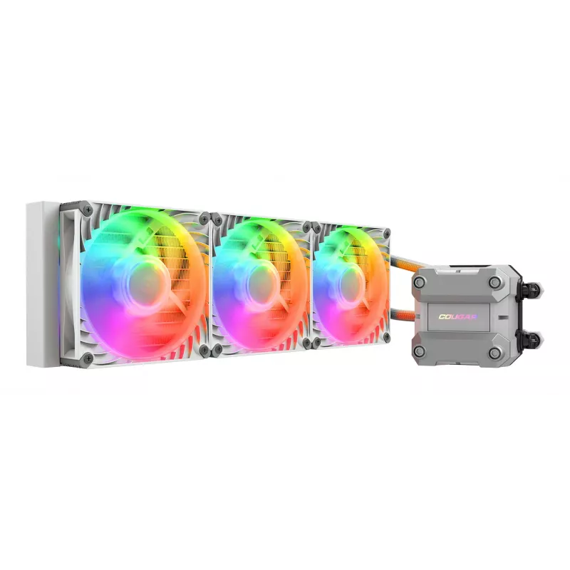 Chłodzenie wodne CPU COUGAR Poseidon Ultra 360, ARGB, Biały, chłodnica typu all-in-one, 12 cm, 500 RPM, 2200 RPM, Biały