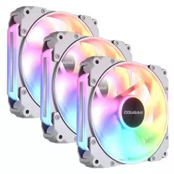 COUGAR Case Fan Apolar 120 ARGB, Reverse Blade, biały (3 w jednym opakowaniu)