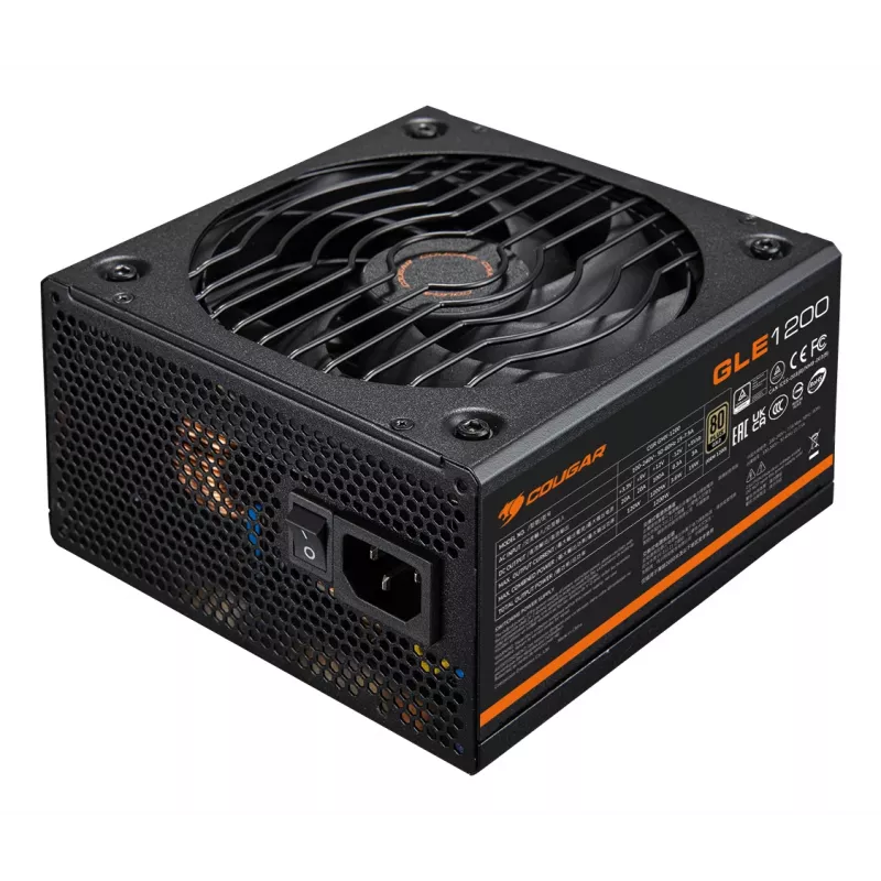 Zasilacz COUGAR GLE 1000W ATX3.1 / 80 Plus Gold, 1000 W, 100 - 240 V, 50/60 Hz, 15-7.5 A, 120 W, 1000 W