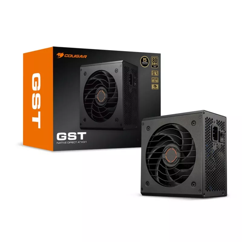 Zasilacz COUGAR GST 850W ATX3.1 / 80 Plus Gold, 850 W, 100 - 240 V, 50/60 Hz, 12 - 6 A, 120 W, 850 W