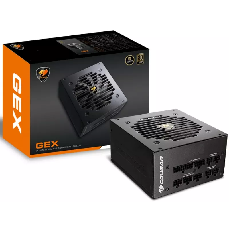 Zasilacz COUGAR GEX 750W ATX3.0 / 80 Plus Gold / Modularny, 750 W, 100 - 240 V, 50 - 60 Hz, 10 - 5 A, 10 A, 5 A