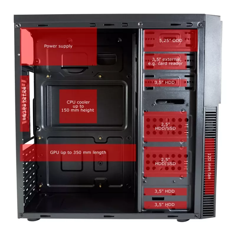 Obudowa PC LC-Power LC-7041B-ON Midi Tower Czarny