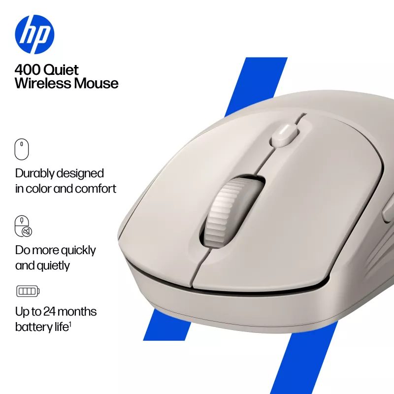 Mysz bezprzewodowa HP 400 Quiet Maple, oburęczna, RF + Bluetooth, 6000 DPI, beżowa