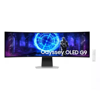 49-calowy zakrzywiony monitor OLED Dual QHD Samsung S49DG950SU — 5120×1440, 32:9, 0,03 ms, koncentrator USB, VESA, głośniki