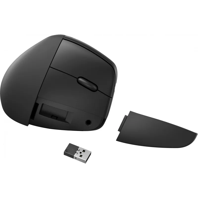 Mysz bezprzewodowa ergonomiczna HP 920, praworęczna, konstrukcja pionowa, Bluetooth + USB Type-A, 4000 DPI, czarna