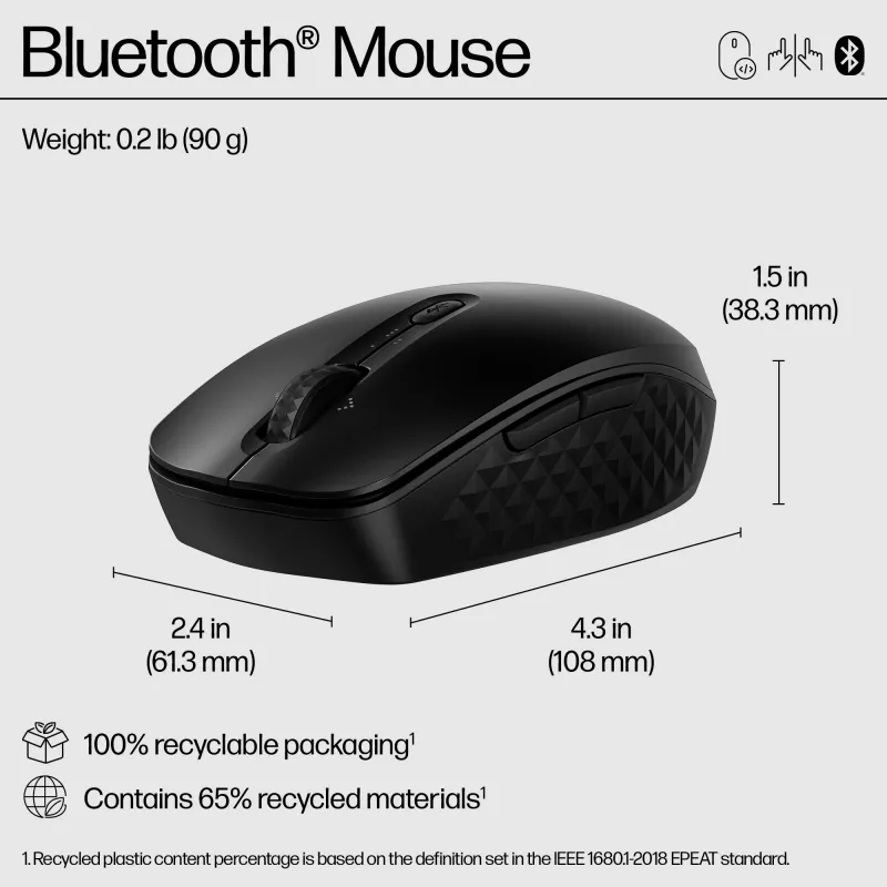Mysz Bluetooth HP 420 Programowalna, oburęczna, Bluetooth, 4000 DPI, czarna