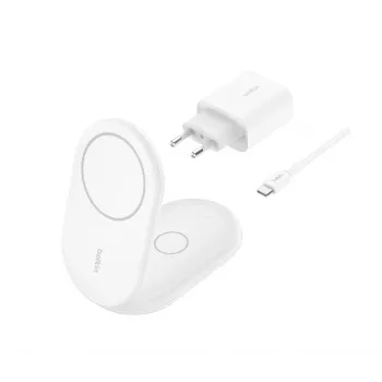 BELKIN Boostcharge Qi2 15w Magnetyczna Podstawka 2w1 - Biała