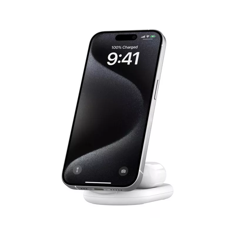 BELKIN Boostcharge Qi2 15w Magnetyczna Podstawka 2w1 - Biała