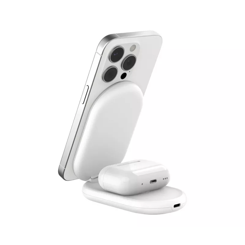 BELKIN Boostcharge Qi2 15w Magnetyczna Podstawka 2w1 - Biała
