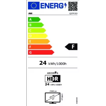 Monitor komputerowy AOC Q27P3CV 68.6 cm (27 cali) 2560 x 1440 pikseli Quad HD LED Czarny