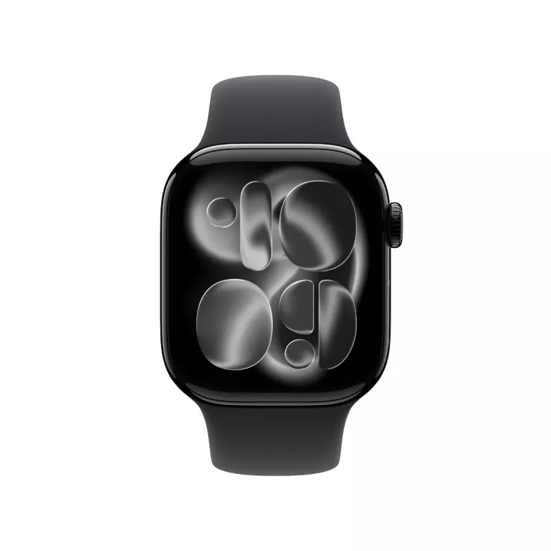 Smartwatch Apple Watch Series 11 GPS + Cellular 42mm Jet Black Aluminium Case z czarnym paskiem Sport Band - M/L