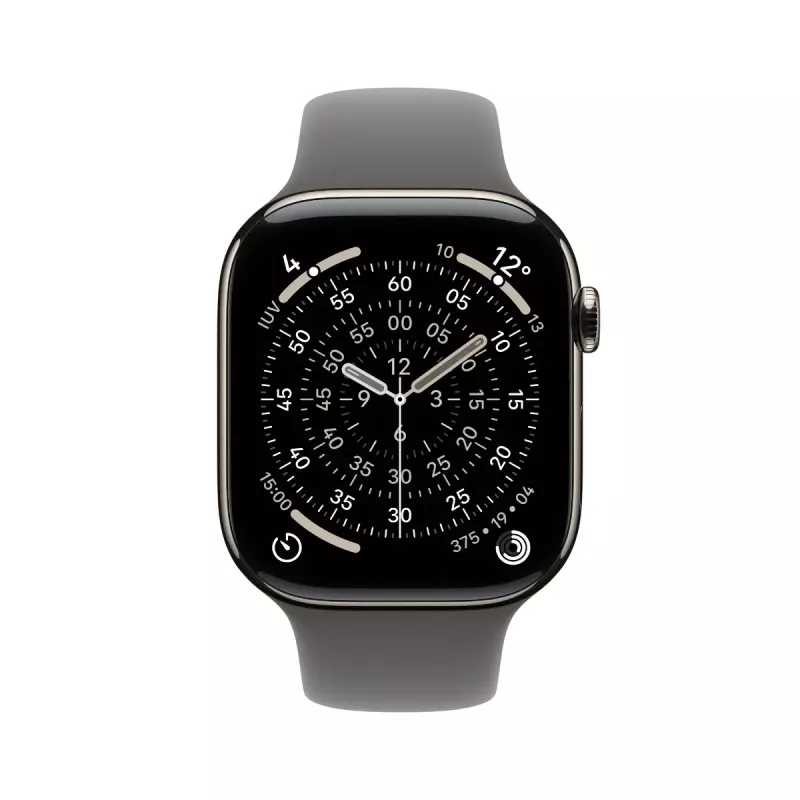 APPLE Watch Series 11 GPS + Cellular 46mm Natural Titanium Case z paskiem Stone Grey Sport S/M