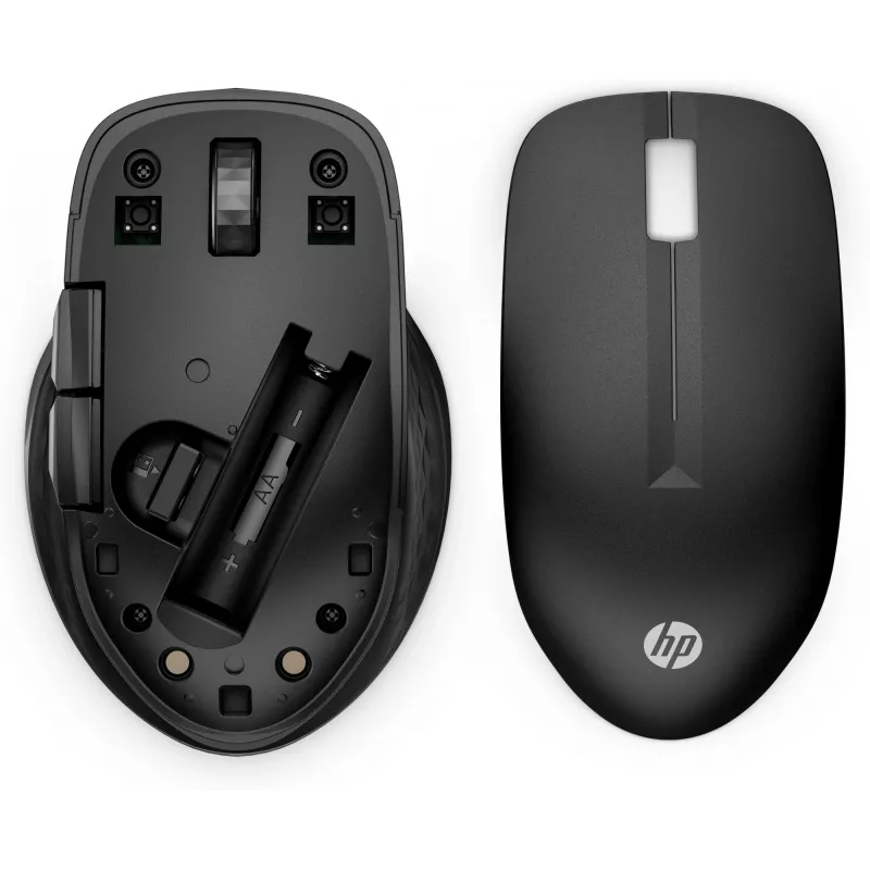 Bezprzewodowa mysz HP 430 do wielu urządzeń, oburęczna, optyczna, RF + Bluetooth, 1200 DPI, czarna