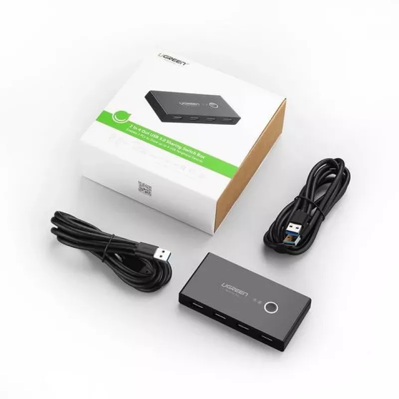 Ugreen 30768 koncentrator interfejsu USB 3.2 Gen 1 (3.1 Gen 1) Typ-A 5000 Mbit/s Czarny