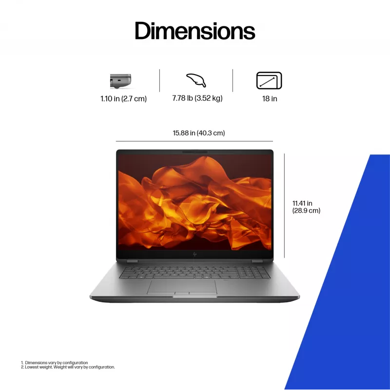 HP ZBook Fury G1i Intel Core Ultra 9 285HX 45,7 cm (18 cali) WQXGA 64 GB DDR5-SDRAM Wi-Fi 7 (802.11be) Windows 11 Pro AI Workstation, AI PC