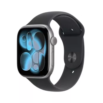APPLE Watch Series 11 GPS + Cellular 46mm Koperta aluminiowa w kolorze kosmicznej szarości z czarnym paskiem Sport Band S/M