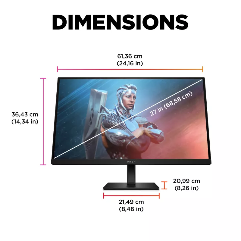 Monitor gamingowy OMEN by HP 27 cali FHD 165Hz - OMEN 27