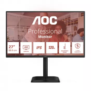 Monitor komputerowy AOC E4 Q27E4U 68,6 cm (27 cali) 2560 x 1440 Quad HD LED Czarny
