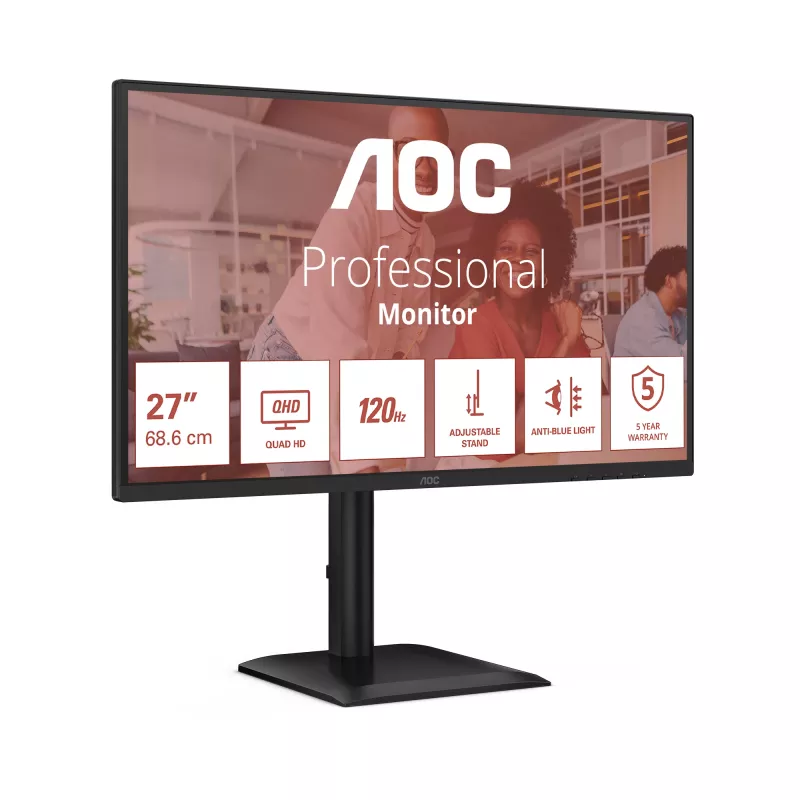 Monitor komputerowy AOC E4 Q27E4U 68,6 cm (27 cali) 2560 x 1440 Quad HD LED Czarny