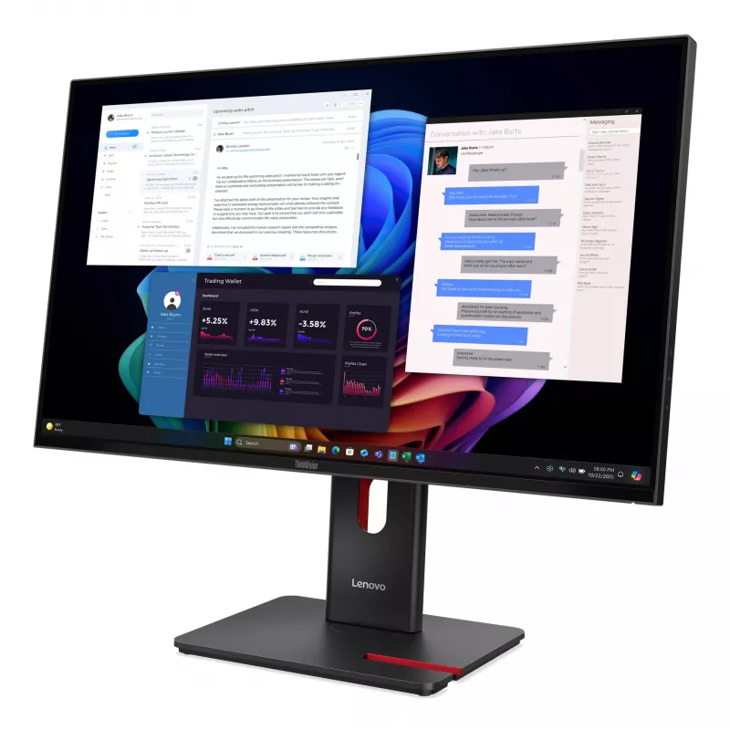 Monitor Lenovo ThinkVision T27UD-40, 68,6 cm (27 cali), 3840 x 2160 pikseli, 4K Ultra HD, LCD, 6 ms, Czarny