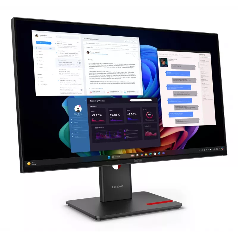 Monitor Lenovo ThinkVision T27UD-40, 68,6 cm (27 cali), 3840 x 2160 pikseli, 4K Ultra HD, LCD, 6 ms, Czarny