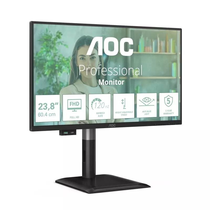 Monitor komputerowy AOC 24P4U 60,5 cm (23,8 cala) 1920 x 1080 pikseli Full HD Czarny