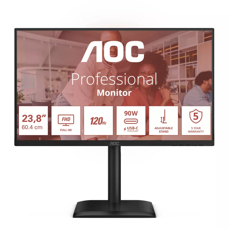 Monitor komputerowy AOC E4 24E4CV 60,5 cm (23,8 cala) 1920 x 1080 pikseli Full HD LED Czarny