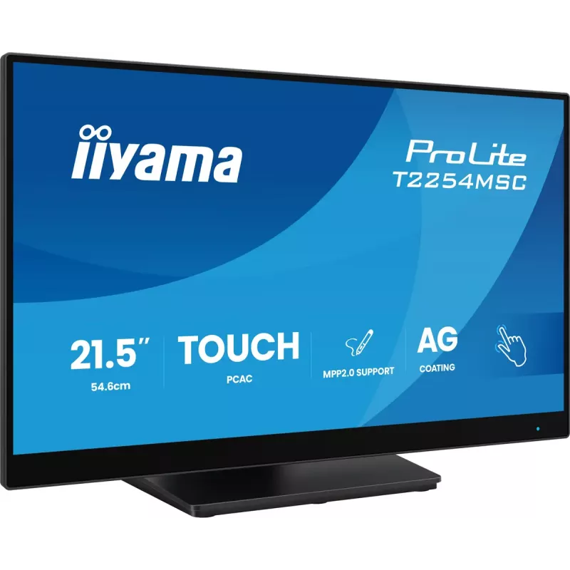 Monitor komputerowy iiyama T2254MSC-B2AG 54,6 cm (21,5 cala) 1920 x 1080 pikseli Full HD LED dotykowy Czarny