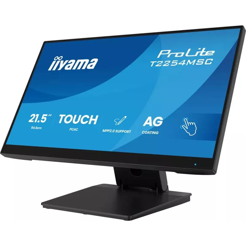 Monitor komputerowy iiyama T2254MSC-B2AG 54,6 cm (21,5 cala) 1920 x 1080 pikseli Full HD LED dotykowy Czarny