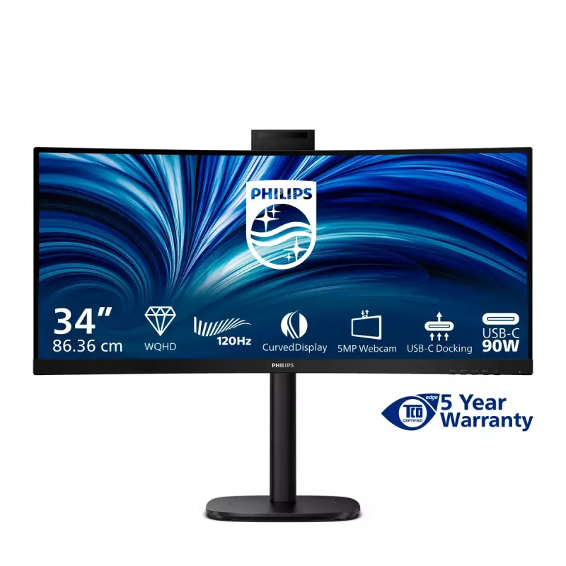 Philips 3000 series 34B2U3600CH/00 monitor komputerowy 86.4 cm (34 cale) 3440 x 1440 pikseli Wide Quad HD LCD Czarny