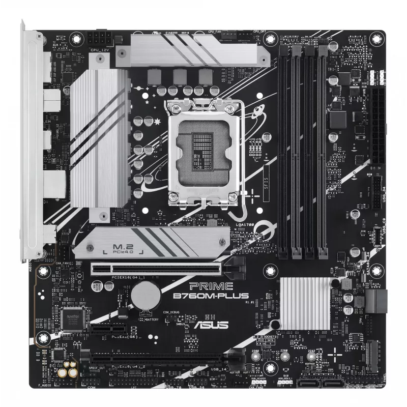Płyta główna ASUS PRIME B760M-PLUS — Intel B760, LGA 1700, micro‑ATX, DDR5, 4 DIMM, 192 GB, 2,5 Gb LAN, 2x M.2