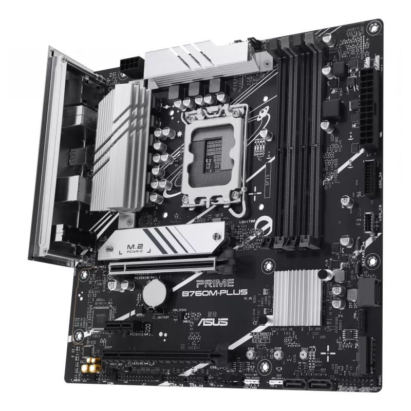 Płyta główna ASUS PRIME B760M-PLUS — Intel B760, LGA 1700, micro‑ATX, DDR5, 4 DIMM, 192 GB, 2,5 Gb LAN, 2x M.2