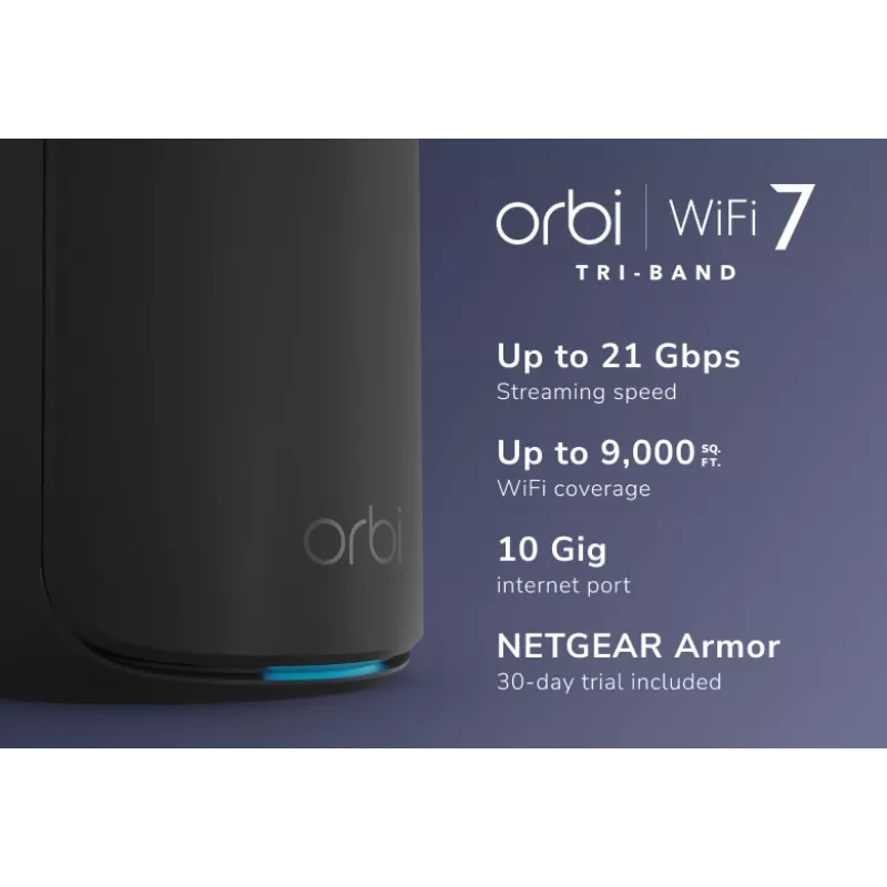 NETGEAR Orbi 870 Trójzakresowy (2,4 GHz / 5 GHz / 6 GHz) Wi-Fi 7 (802.11be) Czarny 4 Wewnętrzne