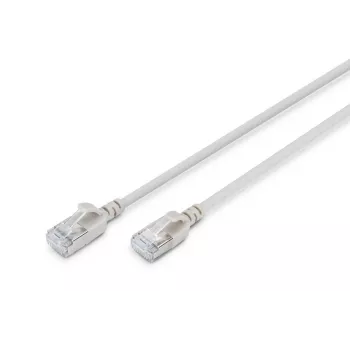 DIGITUS cienki kabel krosowy - CAT6A - F-FTP - 1m - szary