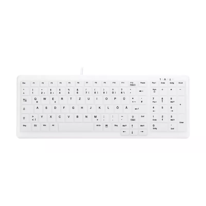 Klawiatura medyczna Contour Design Active Key Contour ClassicClean z wyjmowaną pokrywą, kompaktowa, przewodowa, biała, DE C7000