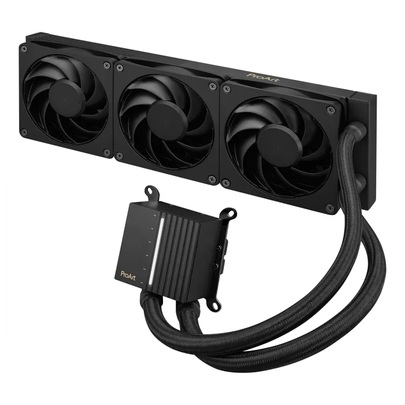 Zestaw chłodzenia cieczą ASUS ProArt LC 360 Czarny — 3 wentylatory 120 mm 800–2200 RPM, radiator 360 mm, miedziana podstawa, węże 40 cm