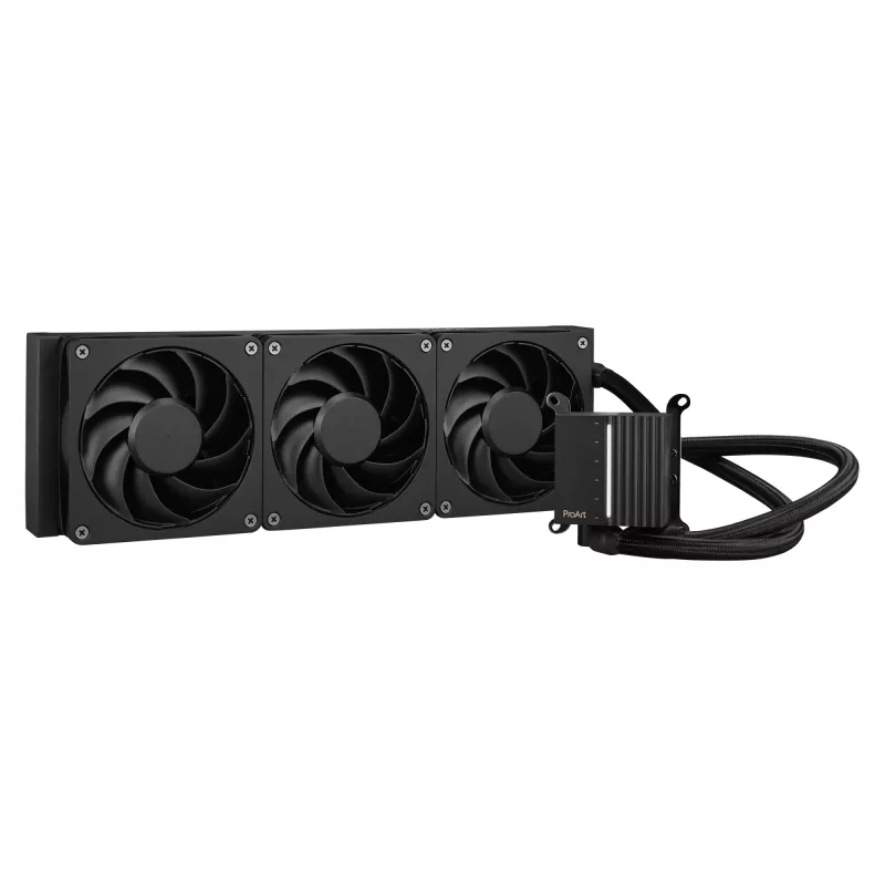 Zestaw chłodzenia cieczą ASUS ProArt LC 360 Czarny — 3 wentylatory 120 mm 800–2200 RPM, radiator 360 mm, miedziana podstawa, węże 40 cm