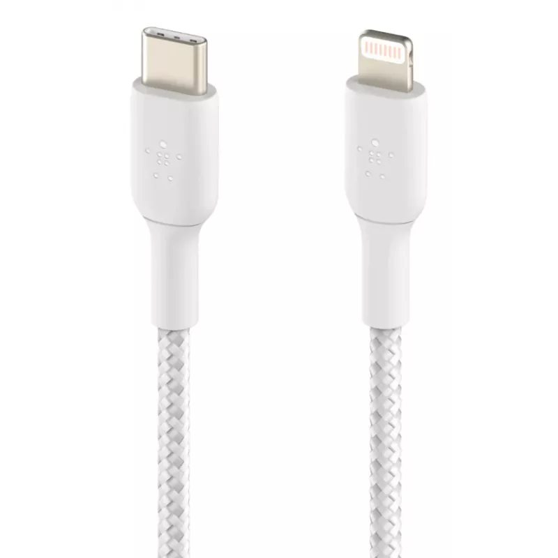 Kabel BELKIN Lightning do USB-C w oplocie 1 m biały