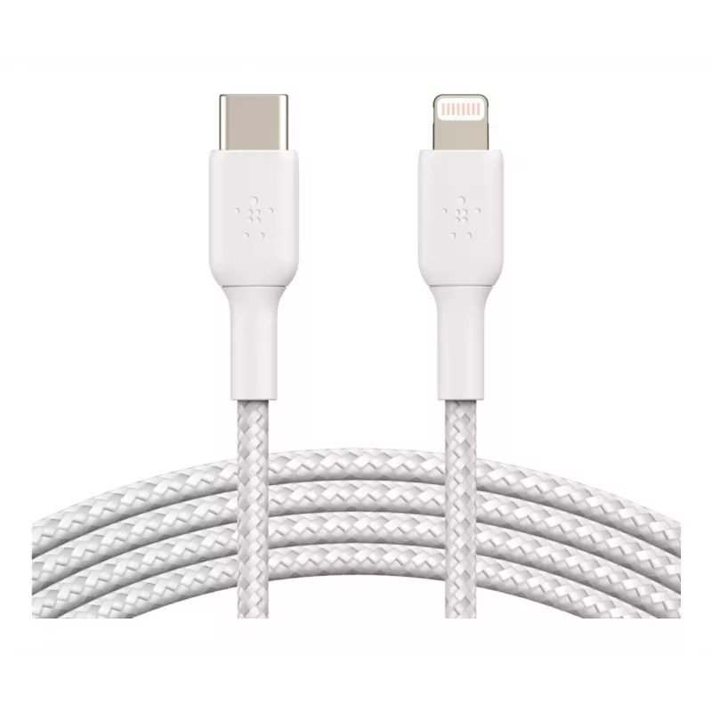 Kabel BELKIN Lightning do USB-C w oplocie 1 m biały